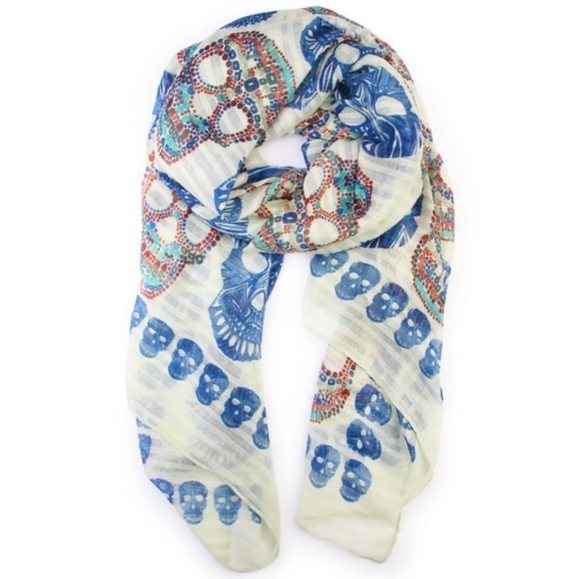 Boutique Accessories - 🤍💙 Sugar Skull Scarve 💙🤍